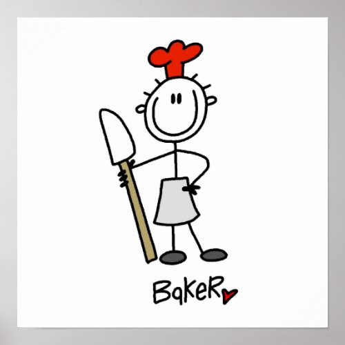 Baker With Scraper Poster