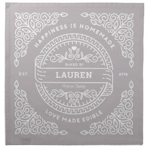 Bakers Artisan Rising Dough Cover in Grey Cloth Napkin