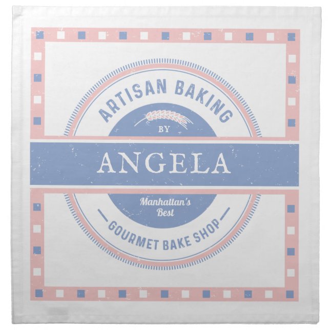 Bakers Artisan Rising Dough Cover. Rustic Pastels Cloth Napkin (Front)