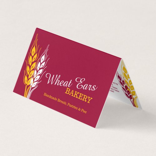 Bakers bakery wheat ears red yellow business flyer business card