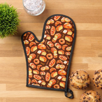 Baker's Bread Dark Pattern Oven Mitt