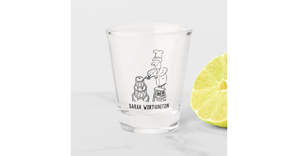 Bakers Cake Making Baking Shot Glass Zazzle Com