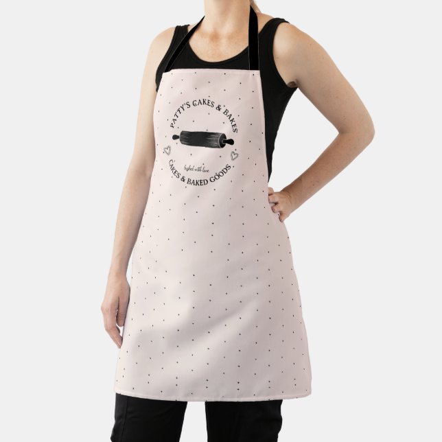 Baker's Cupcake Logo Pink Black Product Label Apron (Insitu)