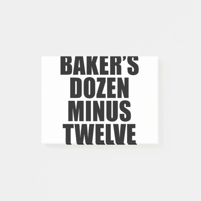 Baker's Dozen Minus Twelve Funny T-Shirt Post-it Notes (Front)