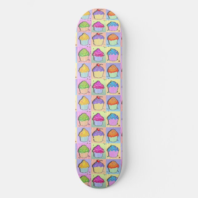 Baker's Dozen of Cupcakes Skateboard Deck (Front)
