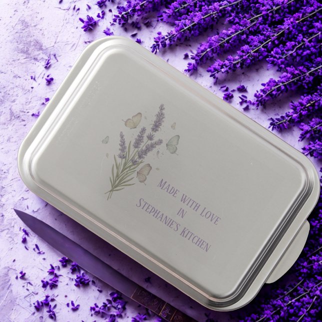 Baker's Gift - Floral and Butterfly Cake Pan (Lavender and Butterfly personalized cake pan)