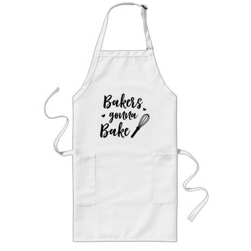 Bakers Gonna Bake Hearts Whisk Chefs Gift Long Apron