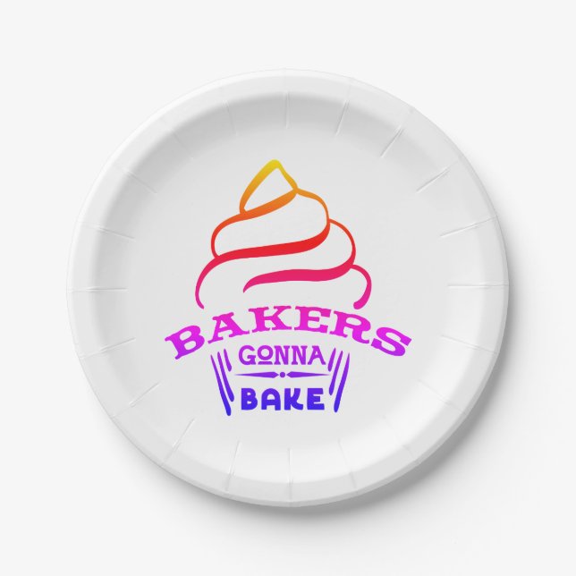 Bakers Gonna Bake Paper Plates (Front)