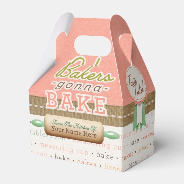 Bakers Gonna Bake Personalized Favor Boxes (Front Side)