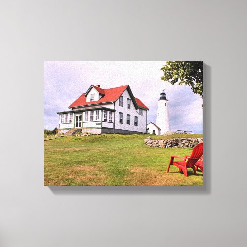 Bakers Island Lighthouse MA Wrapped Canvas
