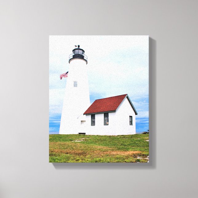 Bakers Island Lighthouse MA Wrapped Canvas Print (Front)