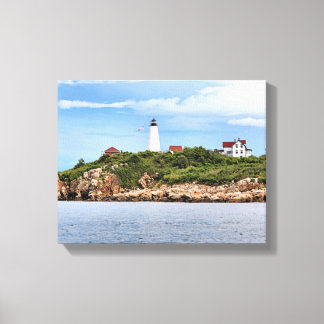 Bakers Island Lighthouse MA Wrapped Canvas Print