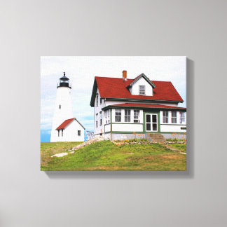 Bakers Island Lighthouse MA Wrapped Canvas Print