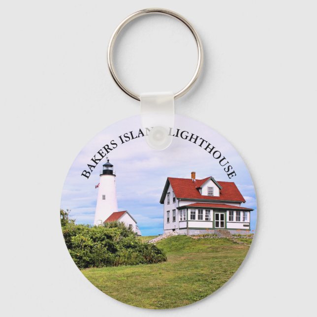 Bakers Island Lighthouse, Massachusetts Keychain (Front)