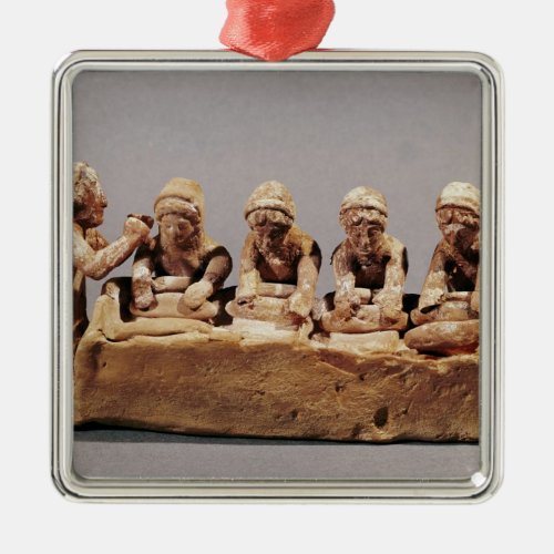 Bakers kneading dough at Thebes Metal Ornament