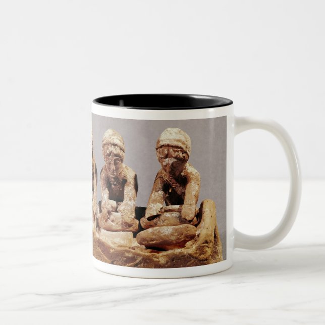 Bakers kneading dough at Thebes Two-Tone Coffee Mug (Right)