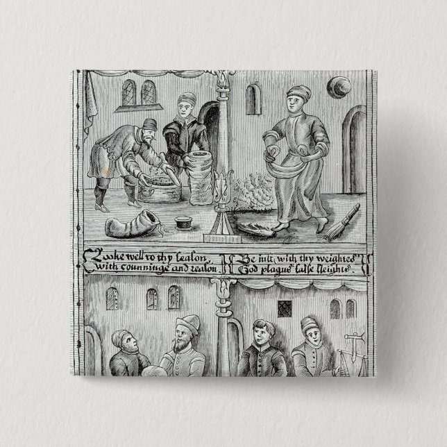 Bakers of York, A.D, 1595-96 Pinback Button (Front)