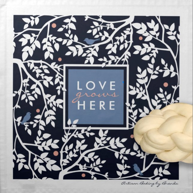 Bakers Rising Dough Cover Birds & Branches Cloth Napkin (Creator Uploaded)