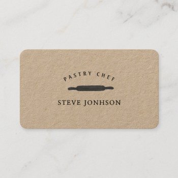 Bakers Rolling Pin Professional Modern Minimalist Business Card by 911business at Zazzle
