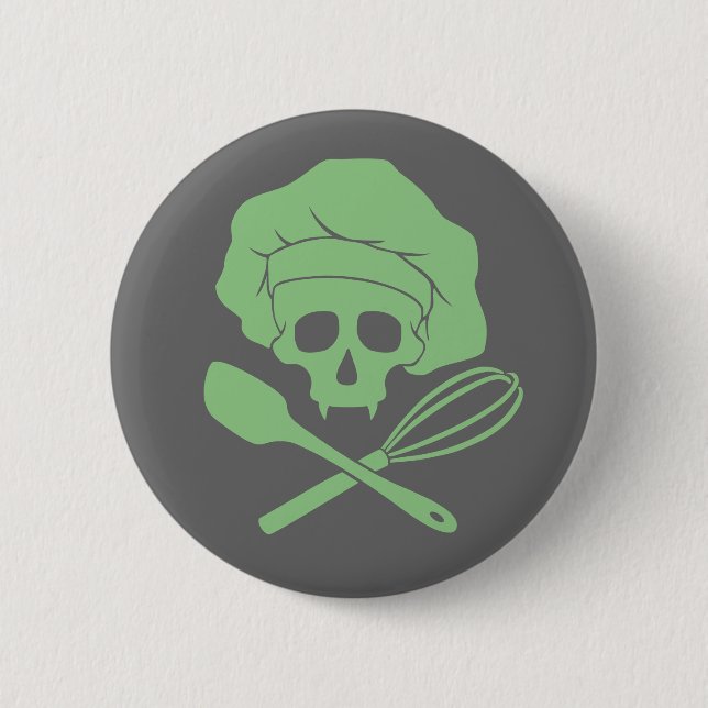 Baker's Skull with Toque Button (Front)