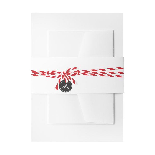 Bakers twine & chalkboard monogram belly band (Front Example)