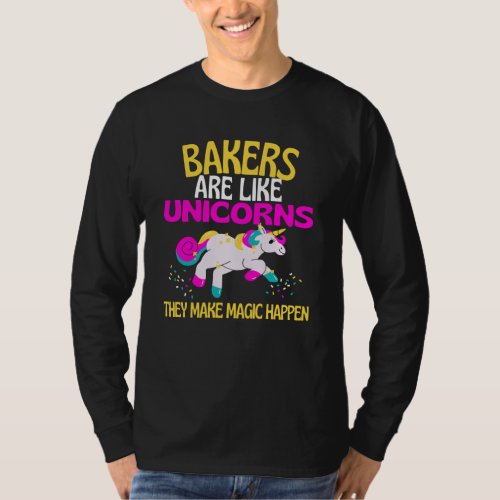 Bakers Unicorn  Magical Unicorn Baking Food Cakes T_Shirt