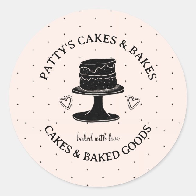 Baker's Utensils Bakery Logo Pink Black Label (Front)