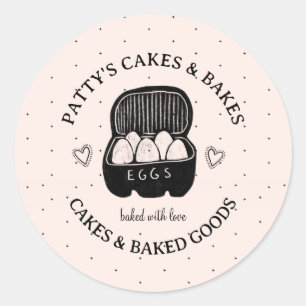 Baker's Utensils Bakery Logo Pink Black Label