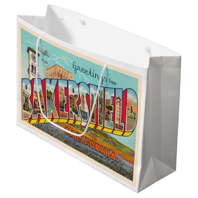 Bakersfield California CA Large Letter Postcard Large Gift Bag (Front Angled)