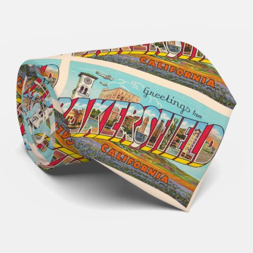 Bakersfield California CA Large Letter Postcard Neck Tie