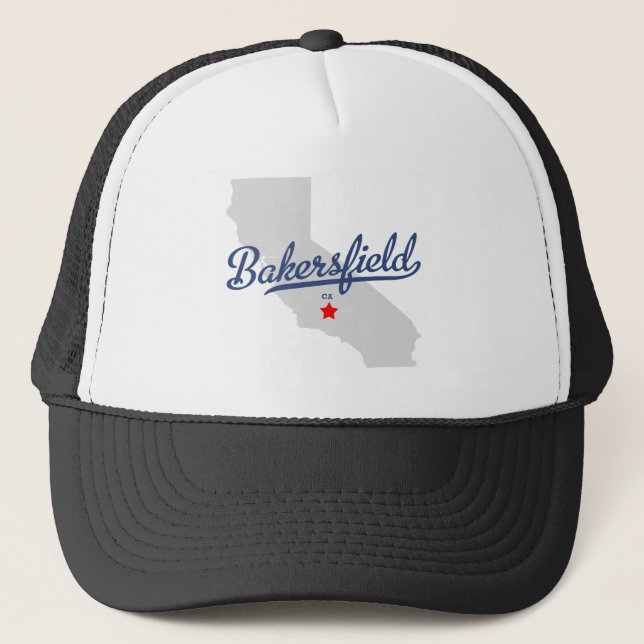 Bakersfield California CA Shirt Trucker Hat (Front)