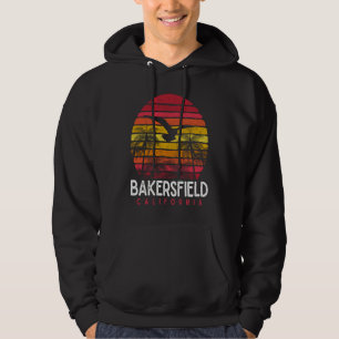 Bakersfield California CA Vintage Beach Retro 80s Hoodie