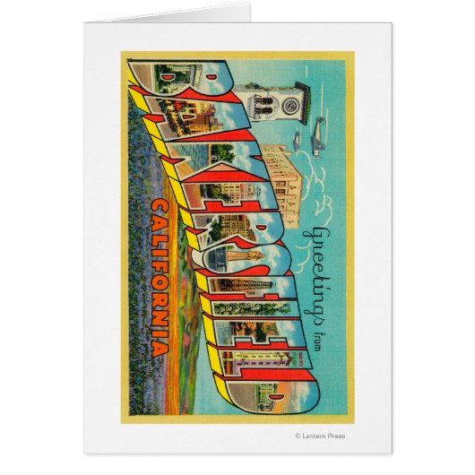 Bakersfield, California - Large Letter Scenes Cards (Front)