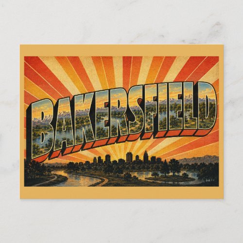 Bakersfield California River Parkway Valley Art Postcard
