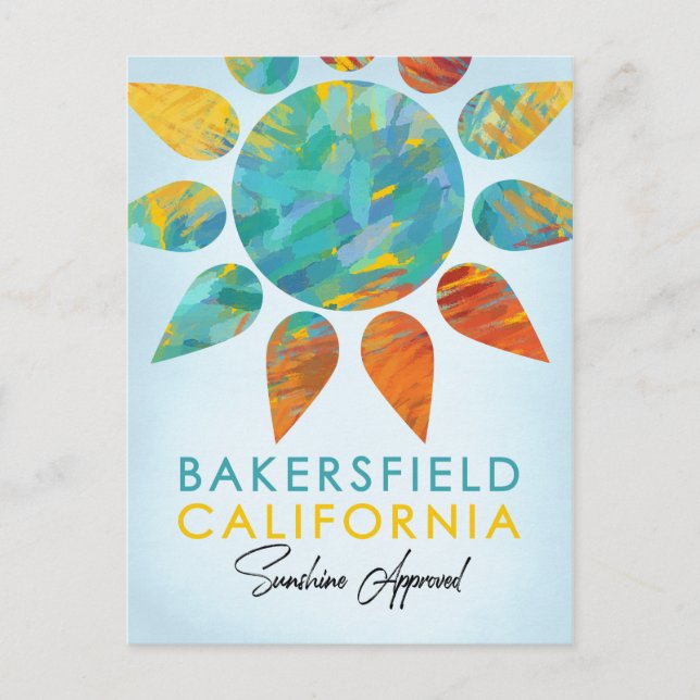 Bakersfield California Sunshine Travel Postcard (Front)
