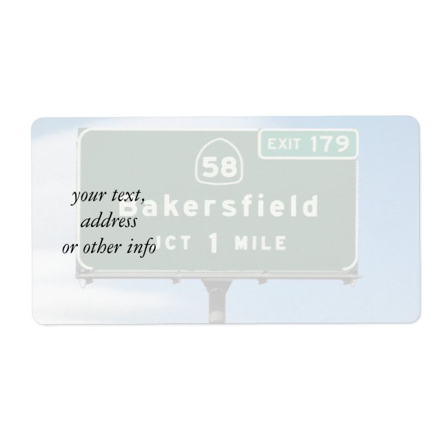 Bakersfield Exit Label (Front)