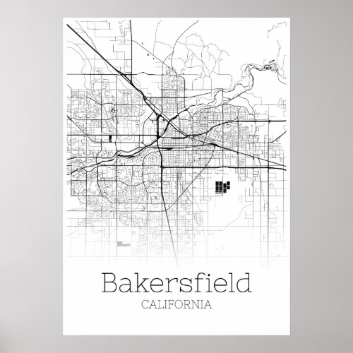 Bakersfield Map _ California _ City Map Poster