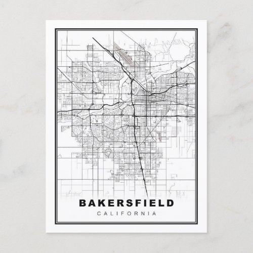 Bakersfield Map Holiday Postcard