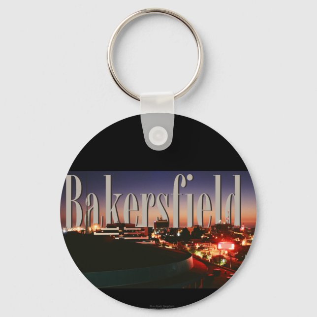 Bakersfield Skyline with Bakersfield in the Sky Keychain (Front)