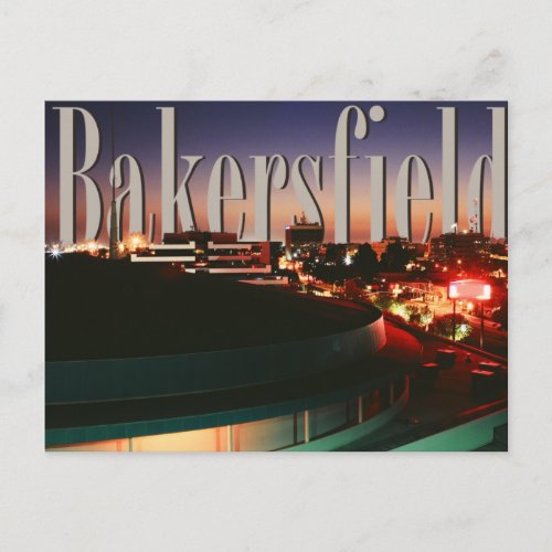Bakersfield Skyline with Bakersfield in the Sky Postcard