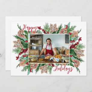 Bakery 1 Photo Gingerbread Thank You Holiday Card