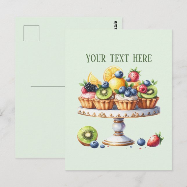 bakery add message business name cupcakes postcard (Front/Back)