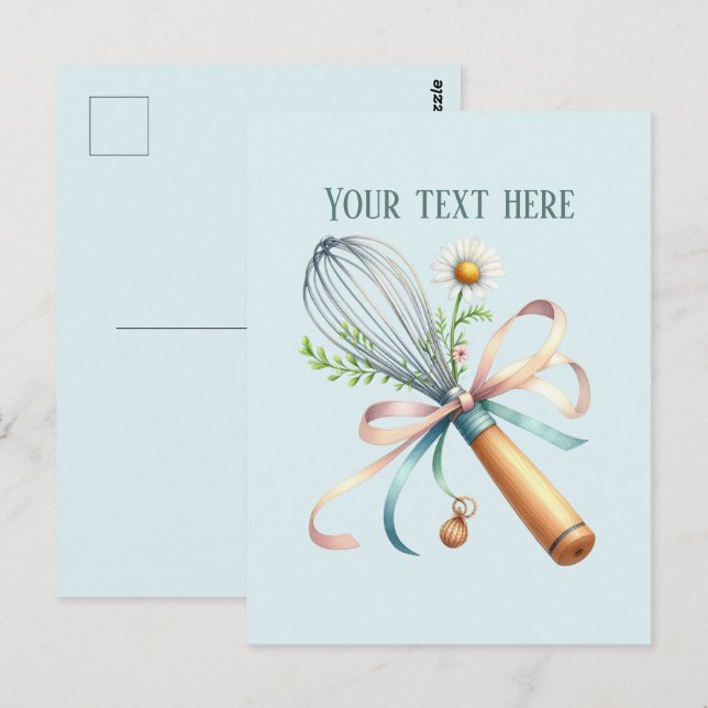 bakery add message business name whisk postcard (Front/Back)