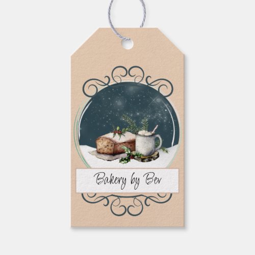 Bakery and Cocoa Snow Globe Gift Tag