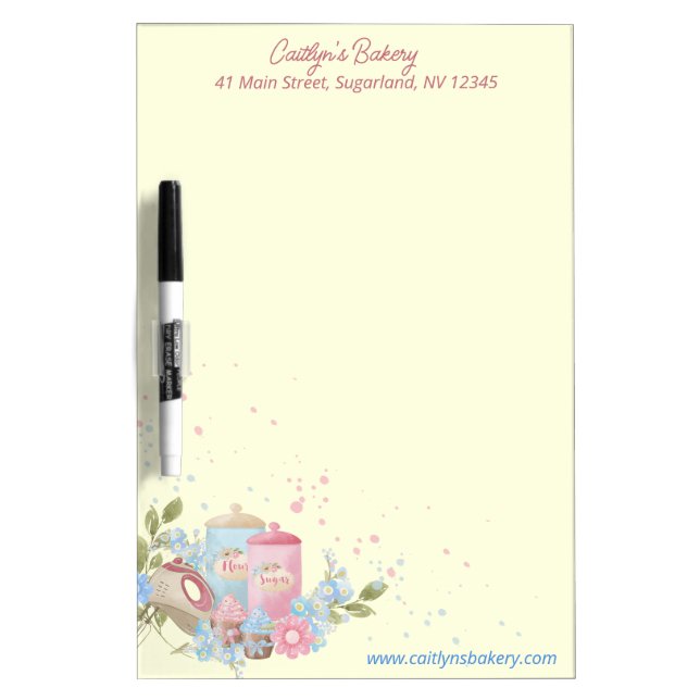 Bakery and Pastry Shop Personalized   Dry Erase Board (Front)