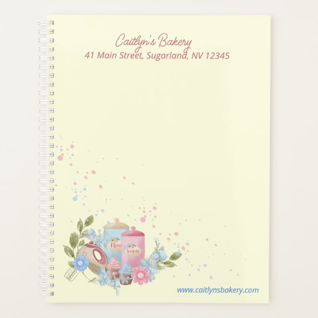 Bakery and Pastry Shop Personalized Planner (Front)