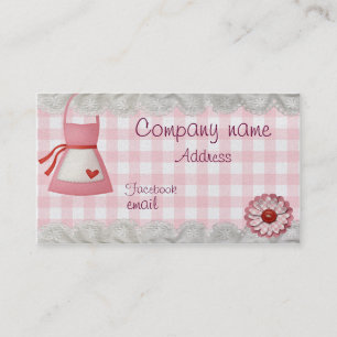 Bakery apron checkered business card