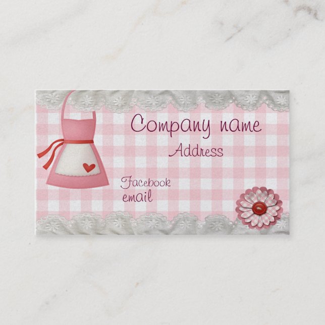 Bakery apron checkered business card (Front)