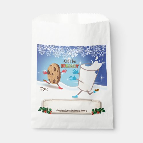 Bakery bags Christmas cookies milk personalized