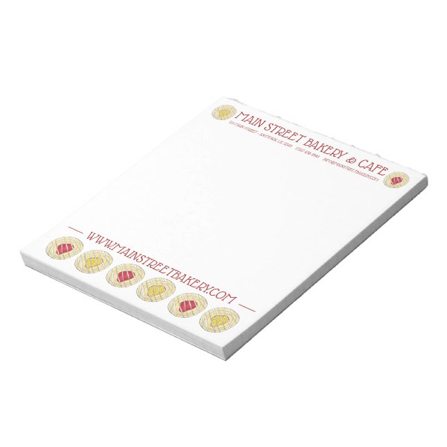 Bakery Baked Goods Fruit Danish Pastries Notepad (Rotated)